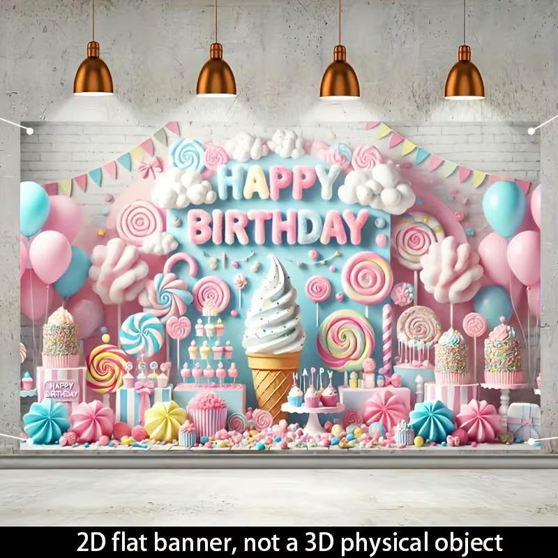 2D Sweet Lollipop Happy Birthday Backdrop Banner for Candy Themed Party Supplies 47.2x31.5inch/120*80cm
2D Sweet Lollipop Happy Birthday Backdrop Banner for Candy Themed Party Supplies 47.2x31.5inch/120*80cm