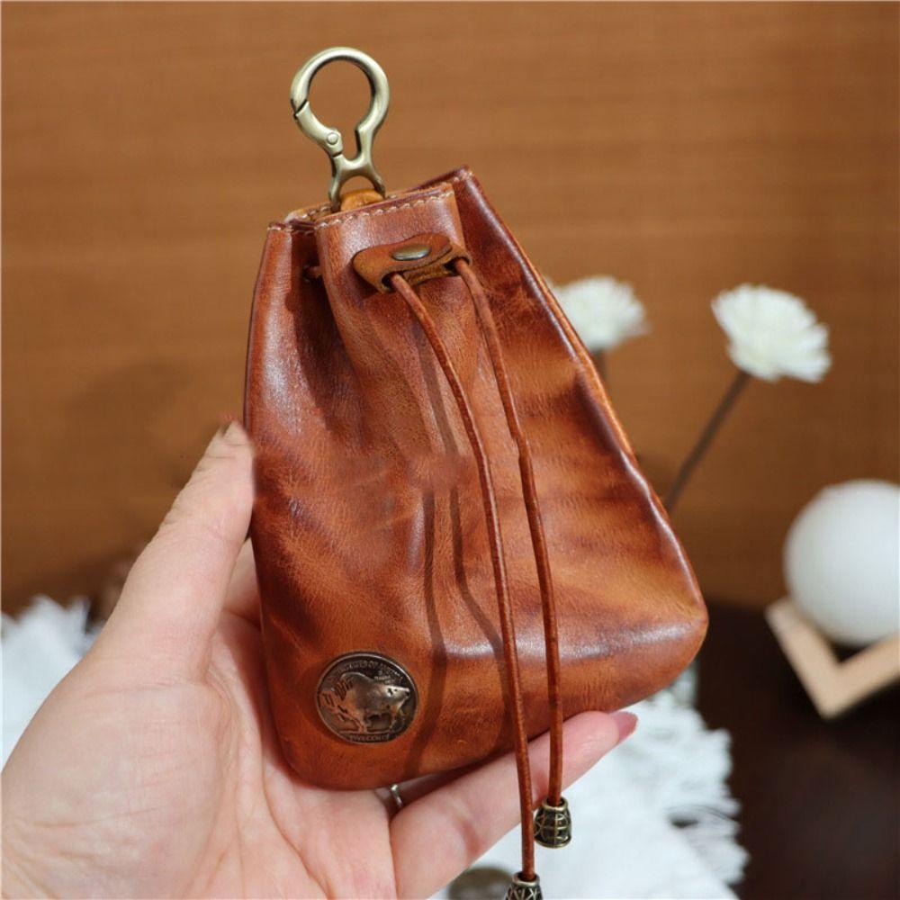 Retro Genuine Leather Bag Coin Purse Drawstring Key Wallets Fashion Women Men Housekeeper Card Key Holders
Retro Genuine Leather Bag Coin Purse Drawstring Key Wallets Fashion Women Men Housekeeper Card Key Holders