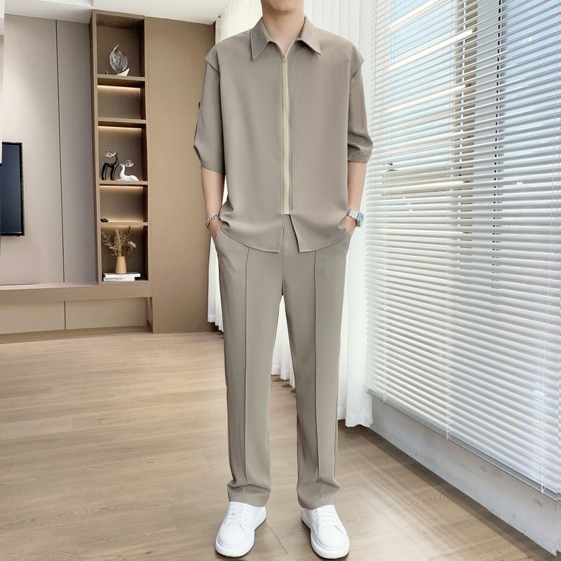 Plain Men s Pants Set Male Shirts Trousers Sets in Tops & Tees Stretch Elastic Basic Outfits Loose Korean Two Piece 4XL сірий
Plain Men s Pants Set Male Shirts Trousers Sets in Tops & Tees Stretch Elastic Basic Outfits Loose Korean Two Piece 4XL сірий