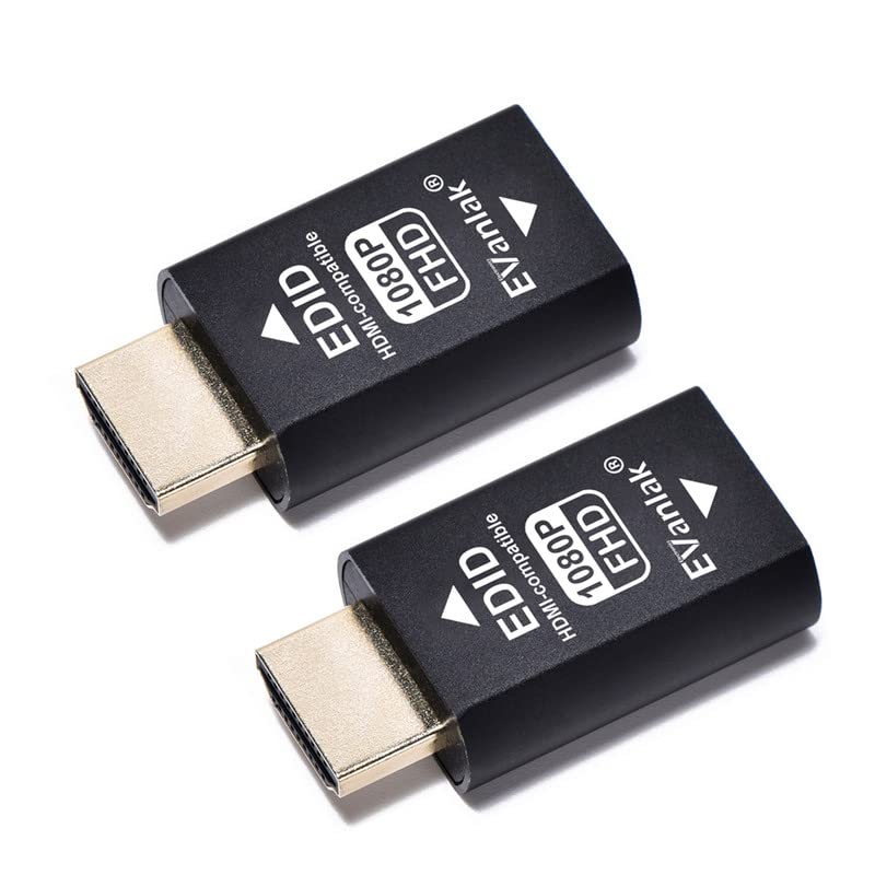 EVanlak 3rd Generation HDMI EDID Emulator Passthrough No Emulator Adapter Required Compatible with Mac Thunderbolt to HDMI Splitter 2 Pack
EVanlak 3rd Generation HDMI EDID Emulator Passthrough No Emulator Adapter Required Compatible with Mac Thunderbolt to HDMI Splitter 2 Pack