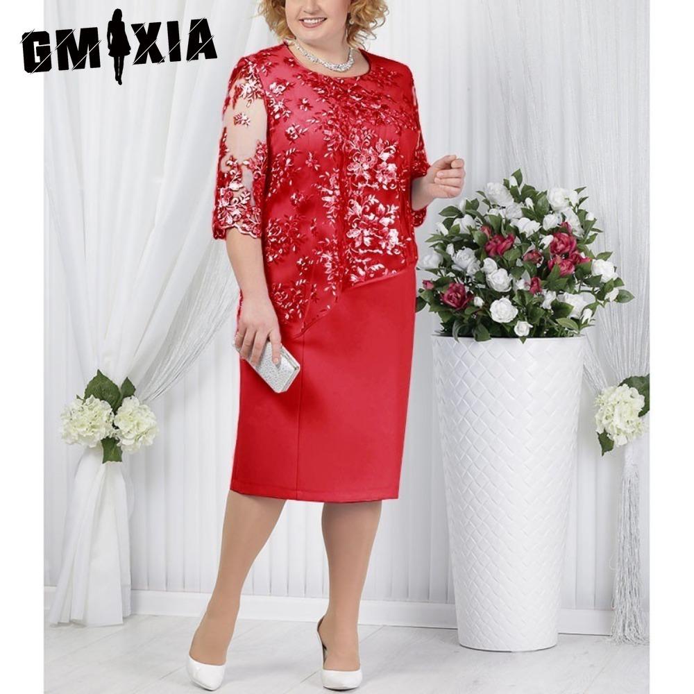 Платье для вечеринки GMXIA S-5XL длиной до колена с кружевным верхом и аппликацией по подолу S красный
Платье для вечеринки GMXIA S-5XL длиной до колена с кружевным верхом и аппликацией по подолу S красный
