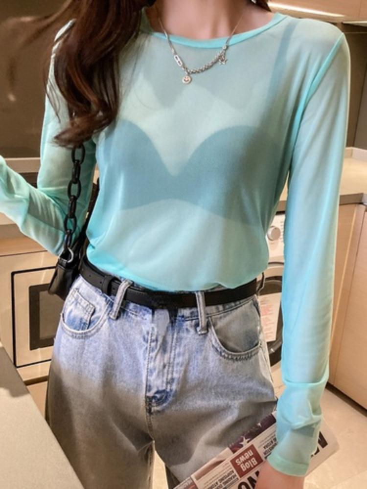 Сексуальна жіноча футболка, прозора прозора сітчаста футболка, довгі рукави, прозора тонка жіноча шовкова футболка з круглим вирізом, мереживний укорочений топ M синій
Сексуальна жіноча футболка, прозора прозора сітчаста футболка, довгі рукави, прозора тонка жіноча шовкова футболка з круглим вирізом, мереживний укорочений топ M синій