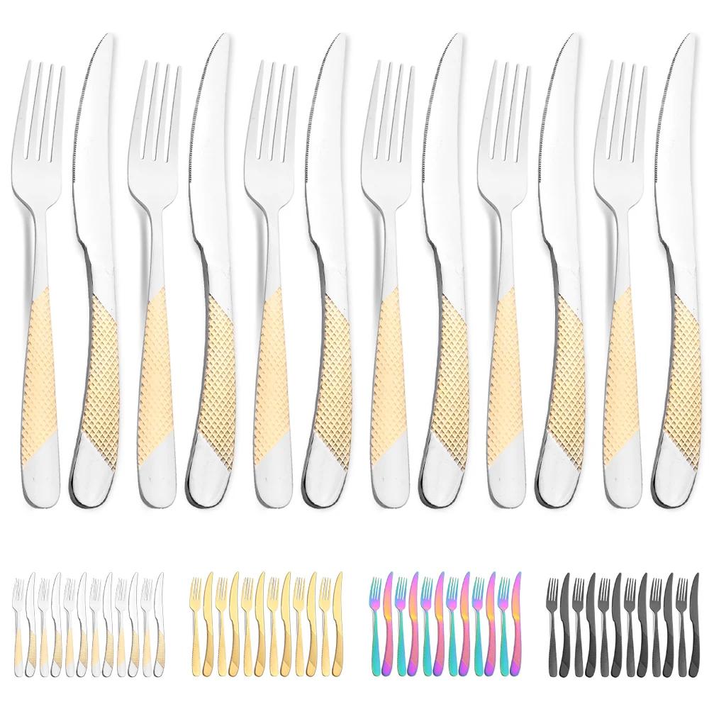 12Pcs Silver Gold Flatware Set Sharp Steak Knife Fork Cutlery Set Stainless Steel Tableware Western Home Kitchen Dinnerware Set
12Pcs Silver Gold Flatware Set Sharp Steak Knife Fork Cutlery Set Stainless Steel Tableware Western Home Kitchen Dinnerware Set
