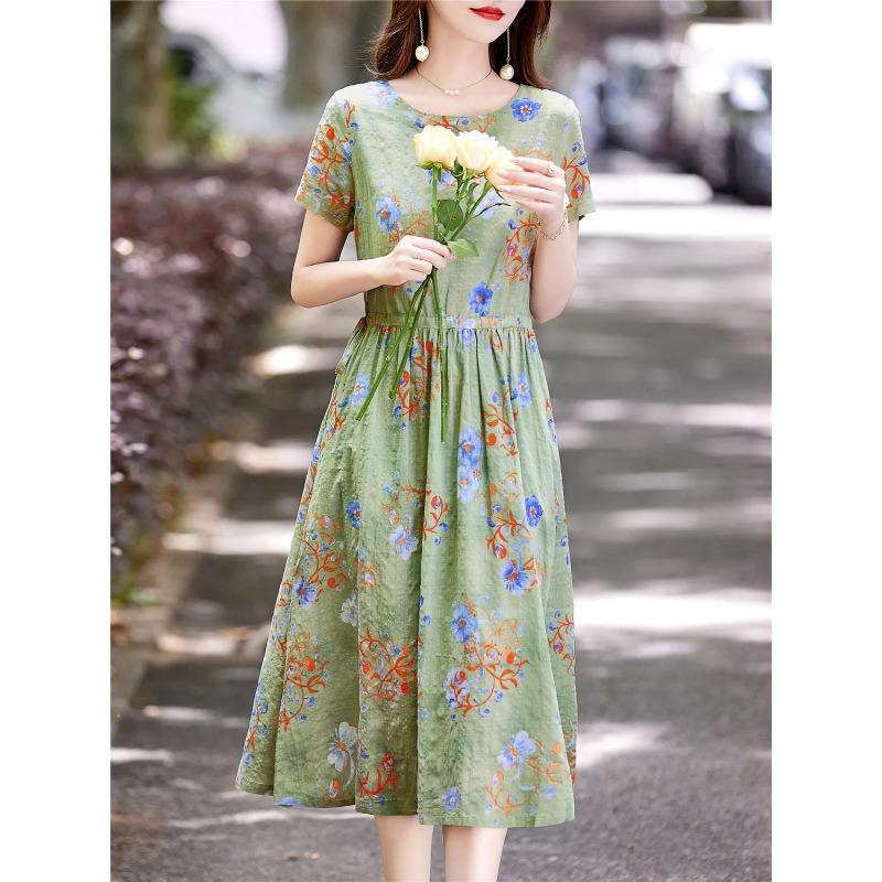Womens Summer Black Floral Print Short Sleeve Waist Tie Midi Cotton XXXL зелений
Womens Summer Black Floral Print Short Sleeve Waist Tie Midi Cotton XXXL зелений