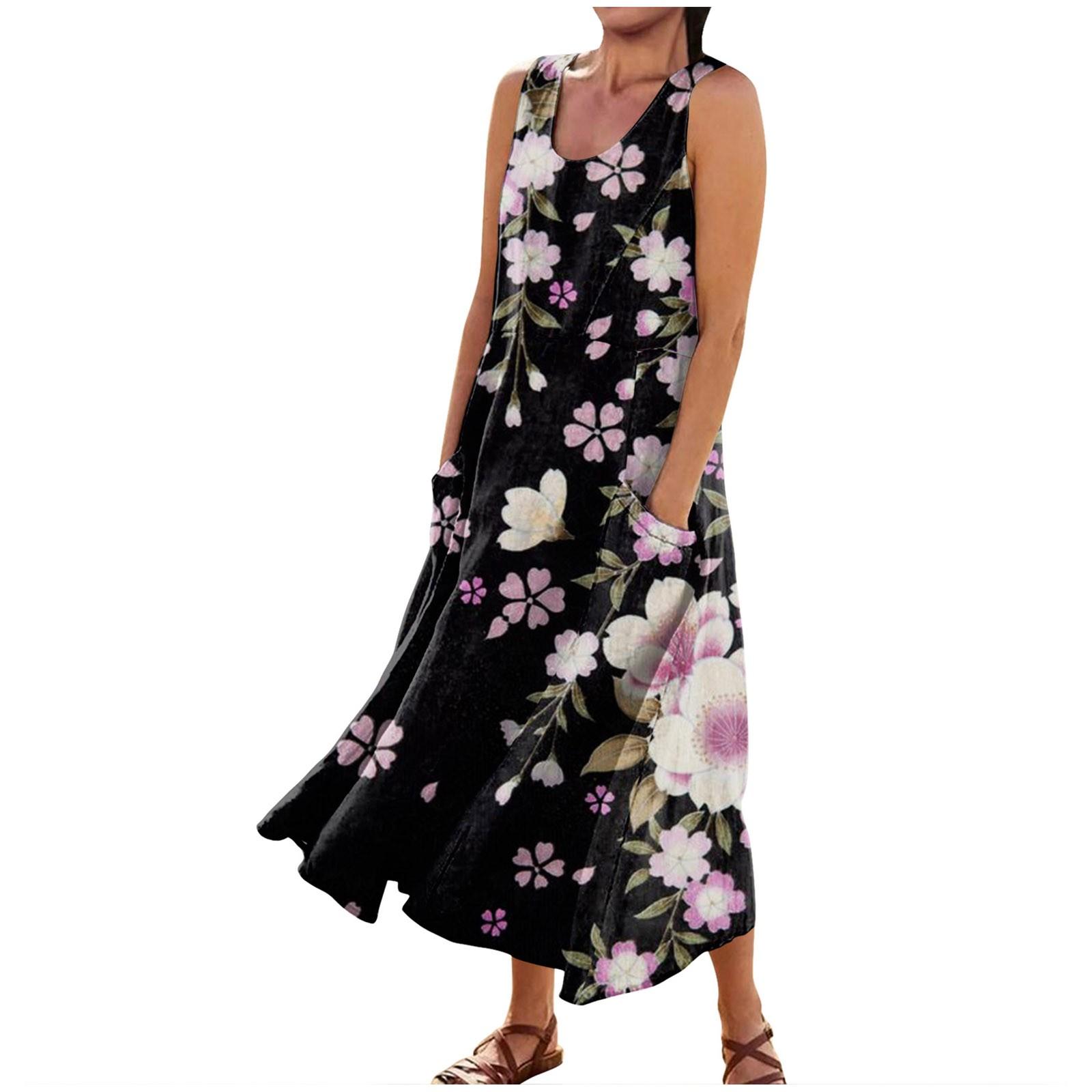 Женское летнее повседневное модное платье без рукавов с карманом и круглым вырезом
Женское летнее повседневное модное платье без рукавов с карманом и круглым вырезом