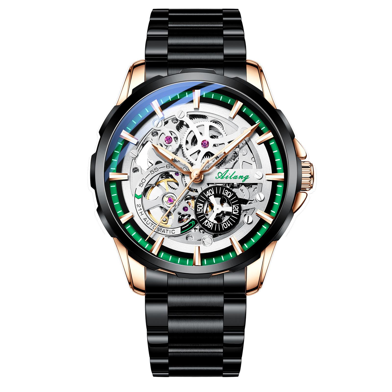 AILANG Швейцарские мужские часы Новые автоматические механические часы Полые часы
AILANG Швейцарские мужские часы Новые автоматические механические часы Полые часы