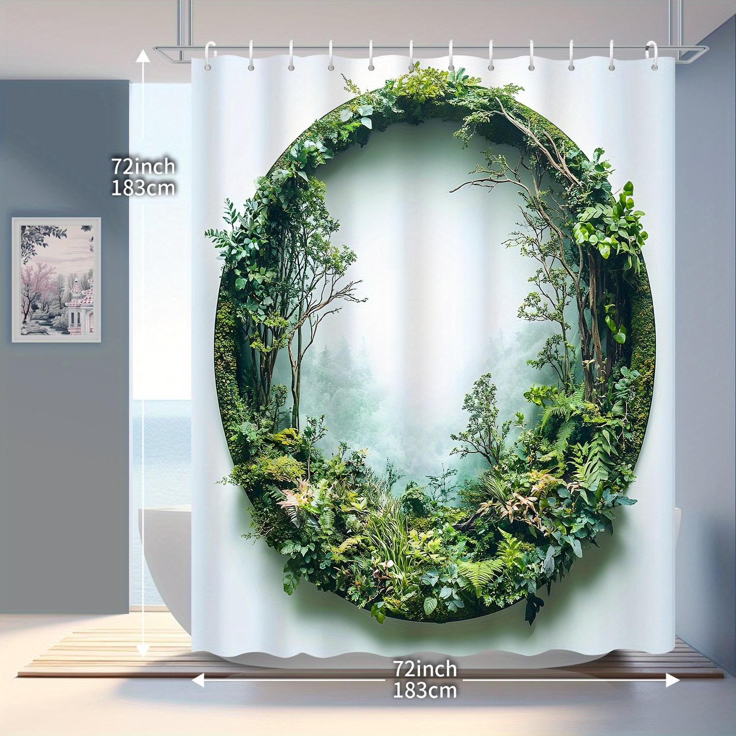 Cartoon Green Plant Summer Shower Curtain, 12 Hooks, Art Illustration For Bathroom Decor & Partition W60H190(CM)-1 Pcs
Cartoon Green Plant Summer Shower Curtain, 12 Hooks, Art Illustration For Bathroom Decor & Partition W60H190(CM)-1 Pcs