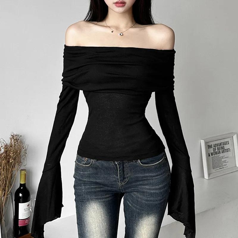Y2k Fashion Женские футболки с вырезом-лодочкой и длинным рукавом Однотонные повседневные футболки Винтажные футболки с открытыми плечами Трендовые футболки
Y2k Fashion Женские футболки с вырезом-лодочкой и длинным рукавом Однотонные повседневные футболки Винтажные футболки с открытыми плечами Трендовые футболки