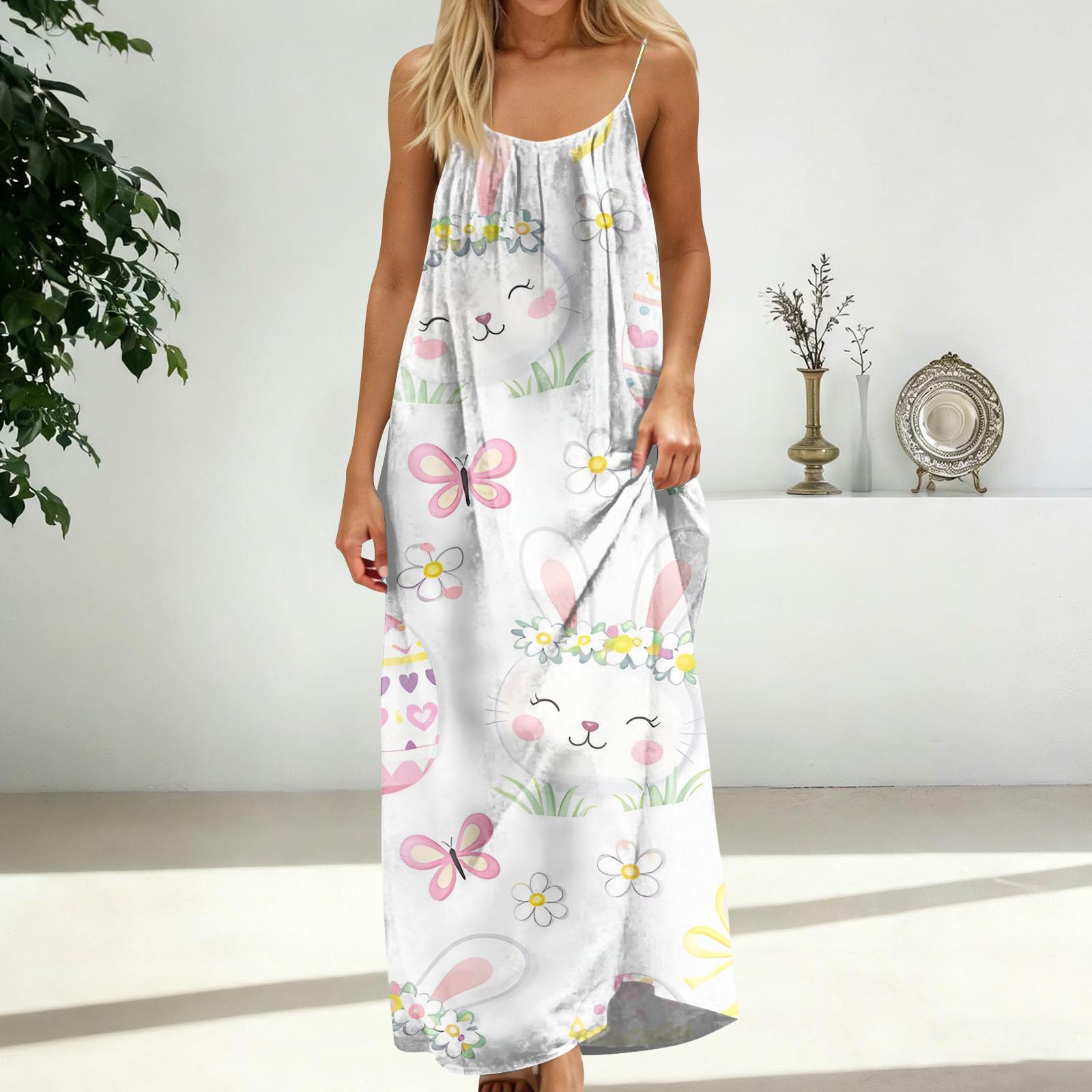 Women s Fashion Backless Spaghetti Strap Casual Loose-Fit Easter Print Dress XL білий
Women s Fashion Backless Spaghetti Strap Casual Loose-Fit Easter Print Dress XL білий