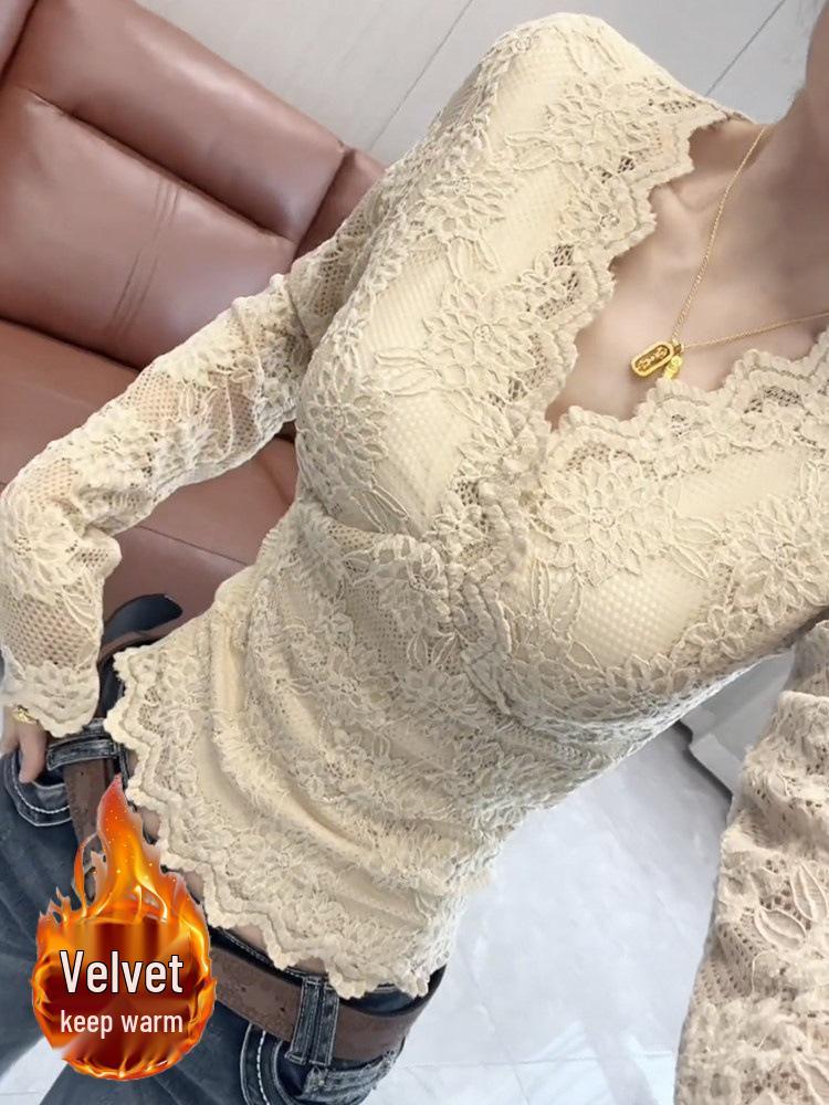 Slim Fit Plush Lace Long Sleeve Top - Elegant & Stylish for Autumn/Winter XXL
Slim Fit Plush Lace Long Sleeve Top - Elegant & Stylish for Autumn/Winter XXL