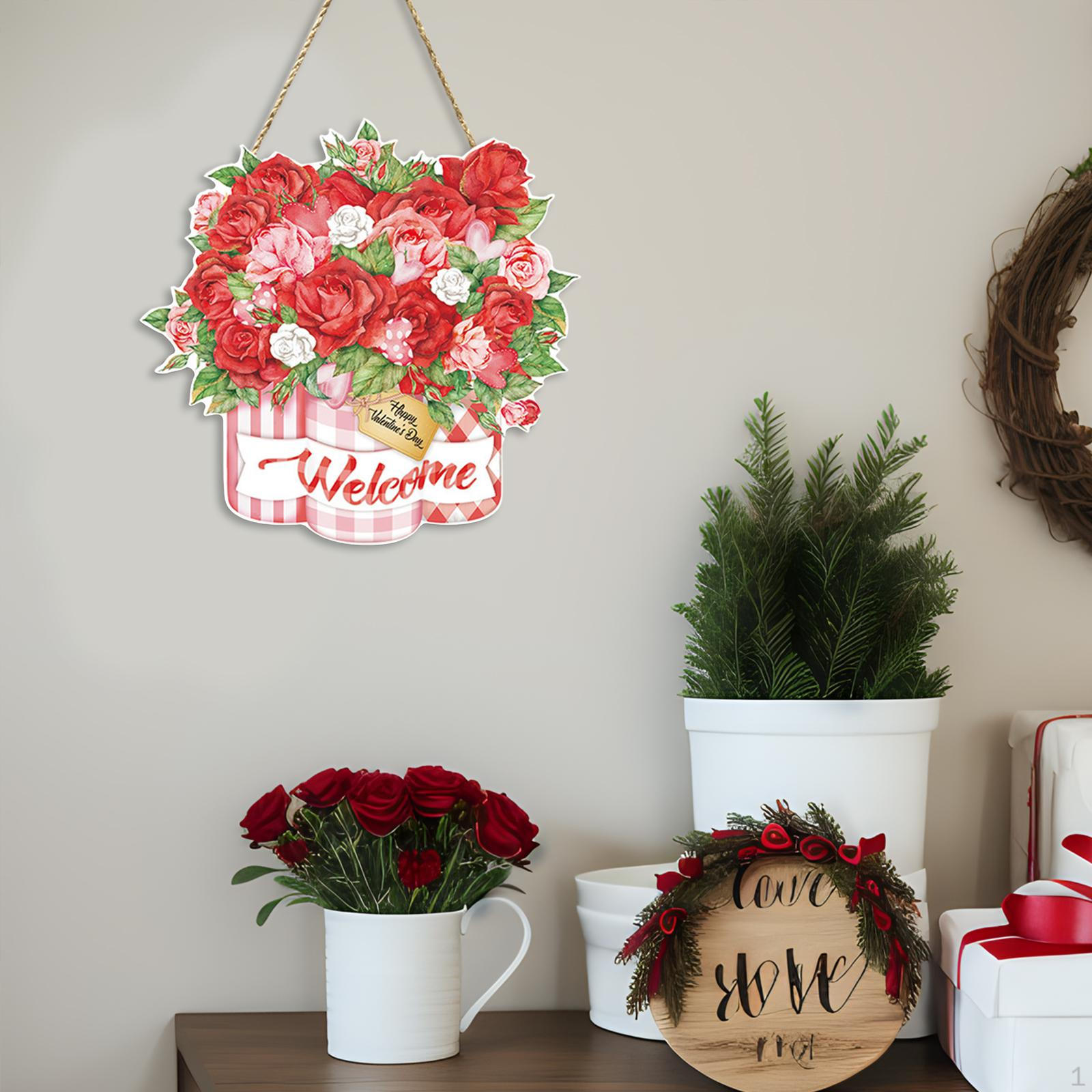 Valentines Day Wood Flowers Door Sign, Wooden Hanging for Anniversary
Valentines Day Wood Flowers Door Sign, Wooden Hanging for Anniversary