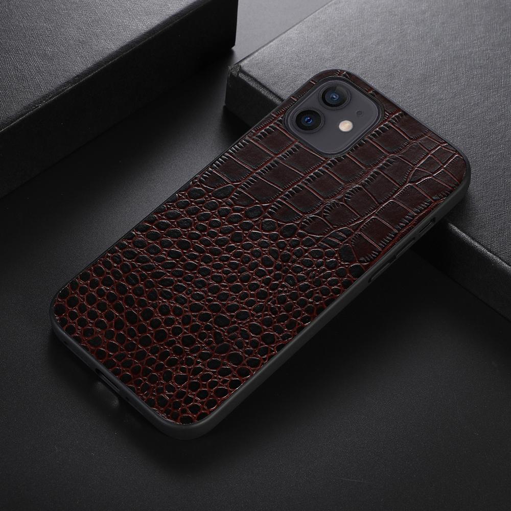 For iPhone 12 6.1 inch/12 Pro 6.1 inch Genuine Cowhide Leather Coating Phone Case Crocodile Texture PC+TPU Hybrid Cover Coffee
For iPhone 12 6.1 inch/12 Pro 6.1 inch Genuine Cowhide Leather Coating Phone Case Crocodile Texture PC+TPU Hybrid Cover Coffee