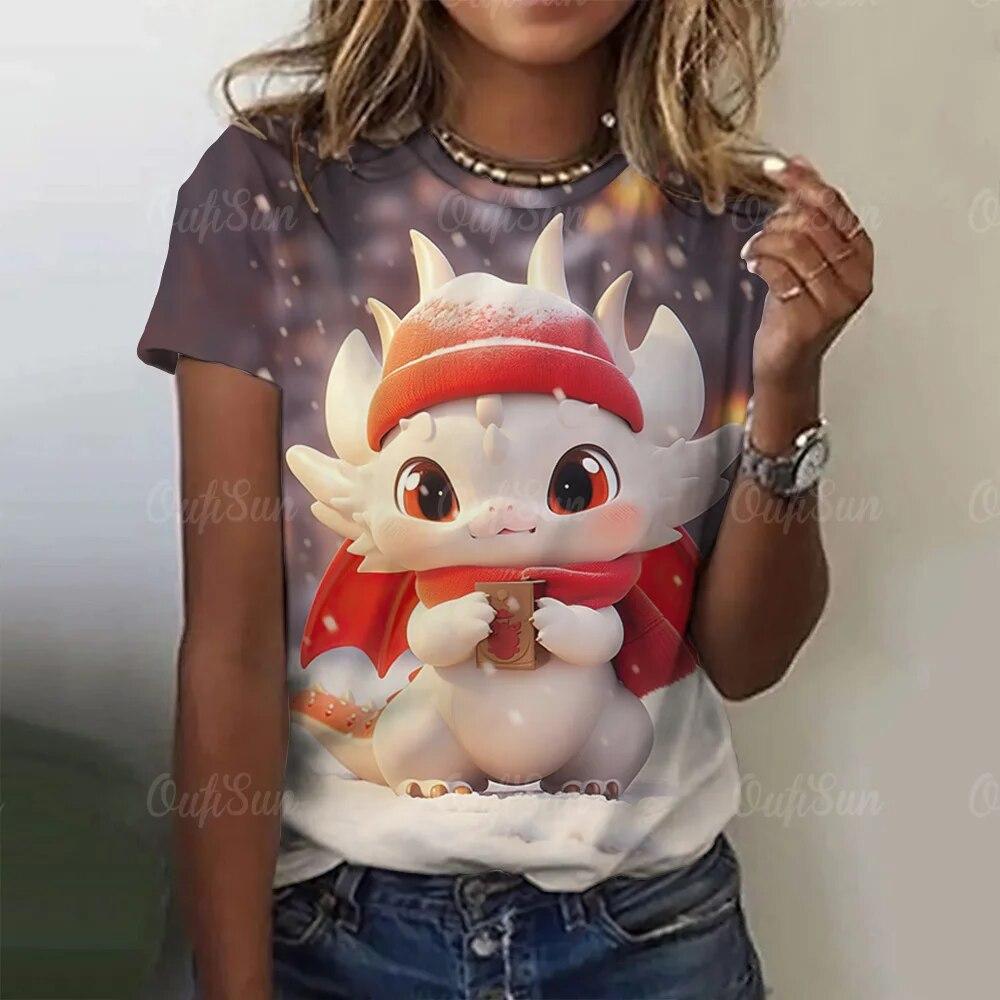 Kawaii мультфильм женская футболка с круглым вырезом футболка топ футболки с 3d принтом дракона летний модный повседневный пуловер 2024 новогодняя одежда
Kawaii мультфильм женская футболка с круглым вырезом футболка топ футболки с 3d принтом дракона летний модный повседневный пуловер 2024 новогодняя одежда