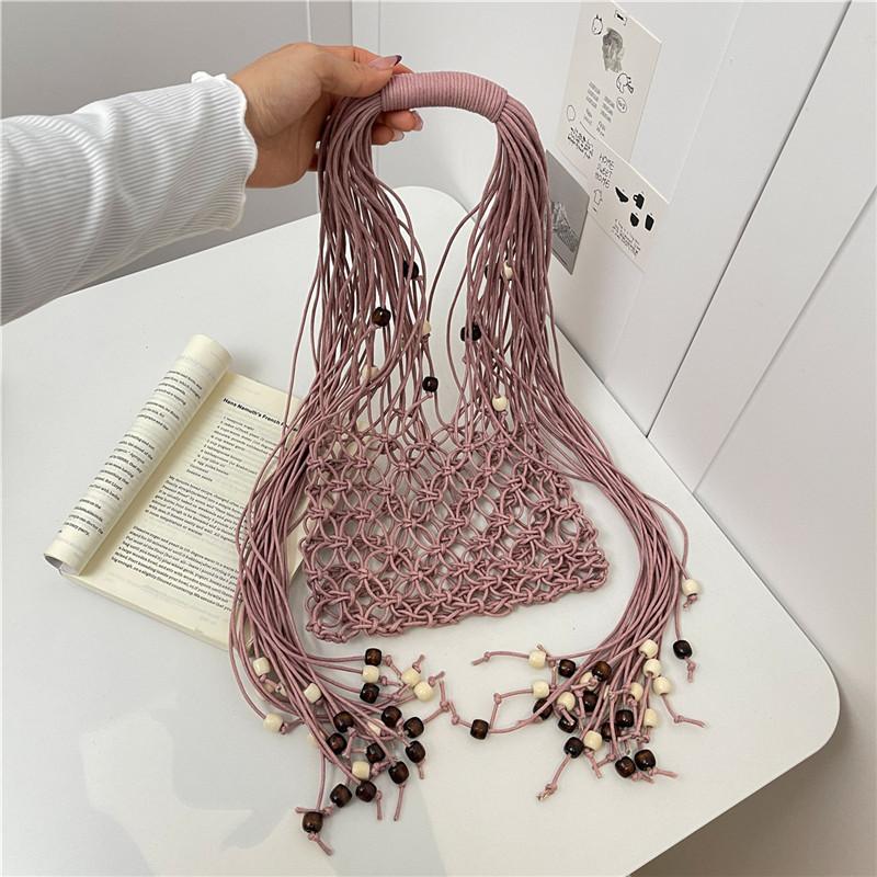 Yogodlns Summer Beach Bag For Women Mesh Rope Knittied Tassel Shoulder Bags Hollow Travel Shopper Tote Ladies Bohemian Handbag 20x12x15cm рожевий
Yogodlns Summer Beach Bag For Women Mesh Rope Knittied Tassel Shoulder Bags Hollow Travel Shopper Tote Ladies Bohemian Handbag 20x12x15cm рожевий