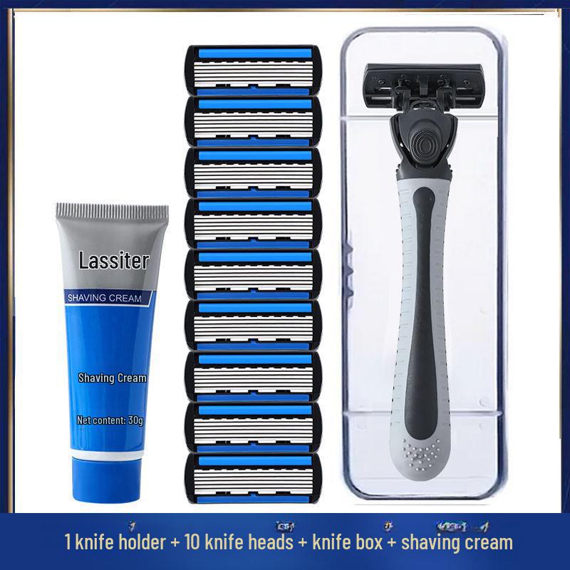 Шестислойная мужская винтажная бритва со сменными лезвиями
Шестислойная мужская винтажная бритва со сменными лезвиями