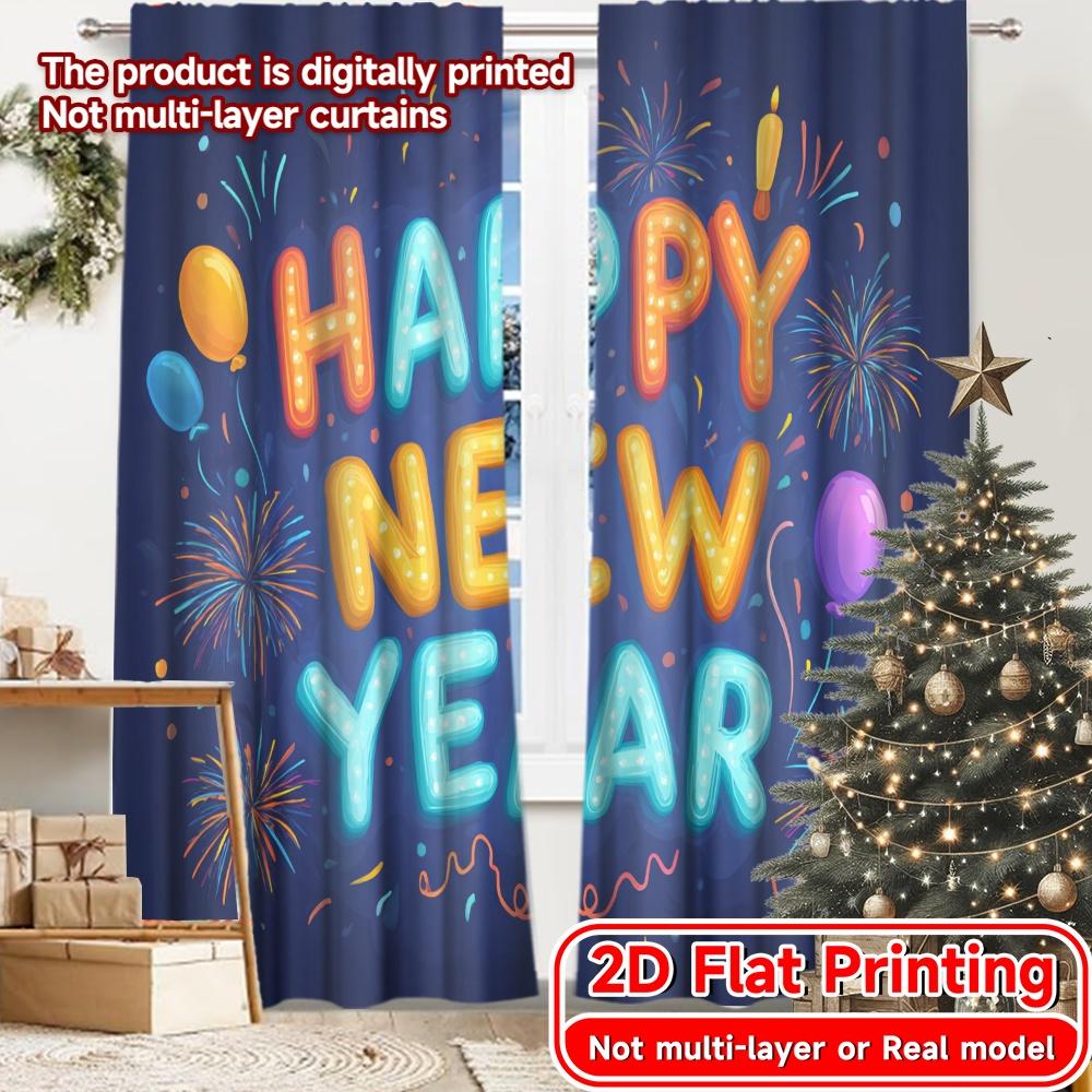 Set Of 2 Flat Printing Celebration Chic Print Curtains Durable Polyester Fabric Decorations Outdoor Use Curtain Made W100*H70(CM)-Hooks&2PCS
Set Of 2 Flat Printing Celebration Chic Print Curtains Durable Polyester Fabric Decorations Outdoor Use Curtain Made W100*H70(CM)-Hooks&2PCS