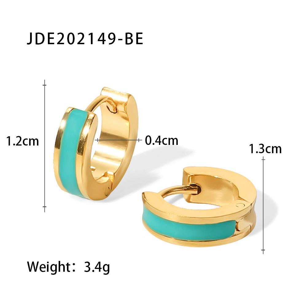 CARLIDANA Premium Ins Style 18K Gold Plated Mini Hoop Earrings Non-fading Stainless Steel Enamel Earrings For Ladies Women
CARLIDANA Premium Ins Style 18K Gold Plated Mini Hoop Earrings Non-fading Stainless Steel Enamel Earrings For Ladies Women