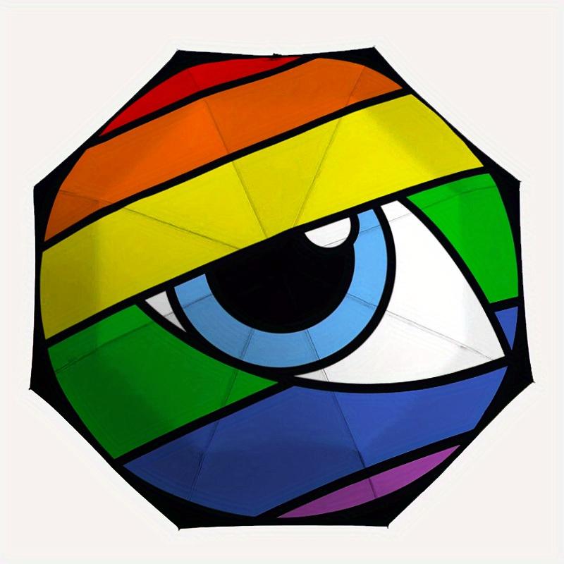1pc Rainbow Eye Sticker, Automatic Open/Close Umbrella, Umbrella with cartoon Design, Portable Compact Umbrella for Men & Women, Good Holida
1pc Rainbow Eye Sticker, Automatic Open/Close Umbrella, Umbrella with cartoon Design, Portable Compact Umbrella for Men & Women, Good Holida