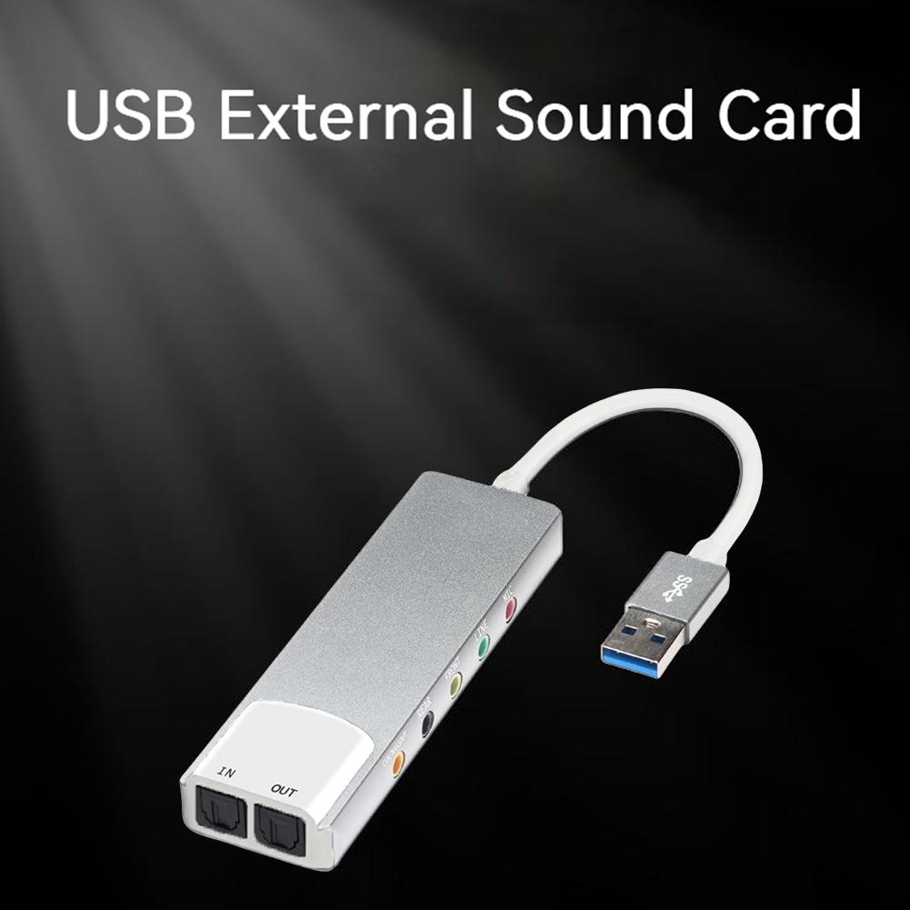 USB Sound Card Aluminium Alloy External Audio Card AC-3 DTS Headphone Adapter Soundcard 7.1 5.1 Channel Optical for PC Computer срібний
USB Sound Card Aluminium Alloy External Audio Card AC-3 DTS Headphone Adapter Soundcard 7.1 5.1 Channel Optical for PC Computer срібний