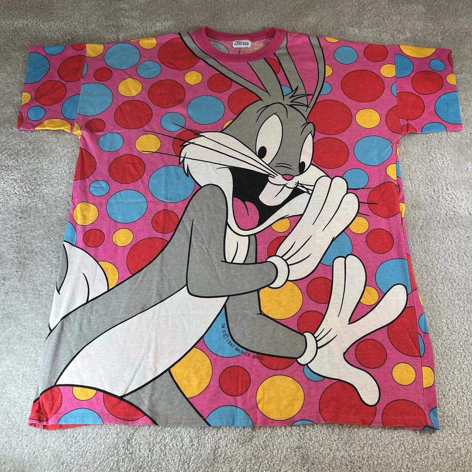 Vintage 1993 Bugs Bunny Big Face AOP T-shirt Size XL Rare Polka Dots USA Made XL
Vintage 1993 Bugs Bunny Big Face AOP T-shirt Size XL Rare Polka Dots USA Made XL