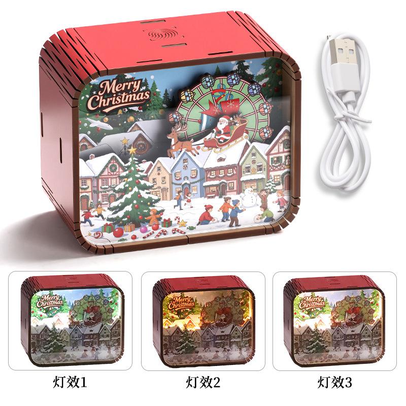 Creative Wooden Music Box Christmas Series Dynamic Luminous Music Box Can Change Color Nightlight Decorations. жовтий
Creative Wooden Music Box Christmas Series Dynamic Luminous Music Box Can Change Color Nightlight Decorations. жовтий