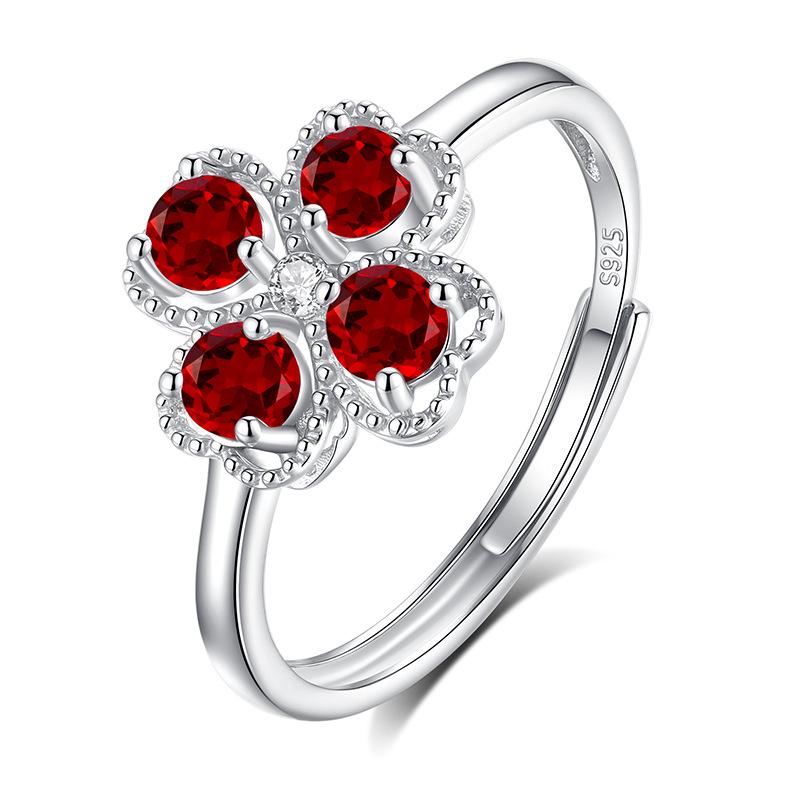 Clover S925 Sterling Silver Ring Women Natural Color Gem Inlaid Adjustable Opening Ring Niche High Grade Hand Jewelry
Clover S925 Sterling Silver Ring Women Natural Color Gem Inlaid Adjustable Opening Ring Niche High Grade Hand Jewelry