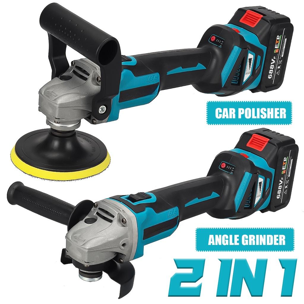 2000 Вт Скоростная Бесщеточная Автомобильная Полировальная Машина Угловая Шлифмашина Переменная 688VF Машина для Полировки Автомобильного Воска Для Аккумулятора 18 В 2 В 1 1*Battery