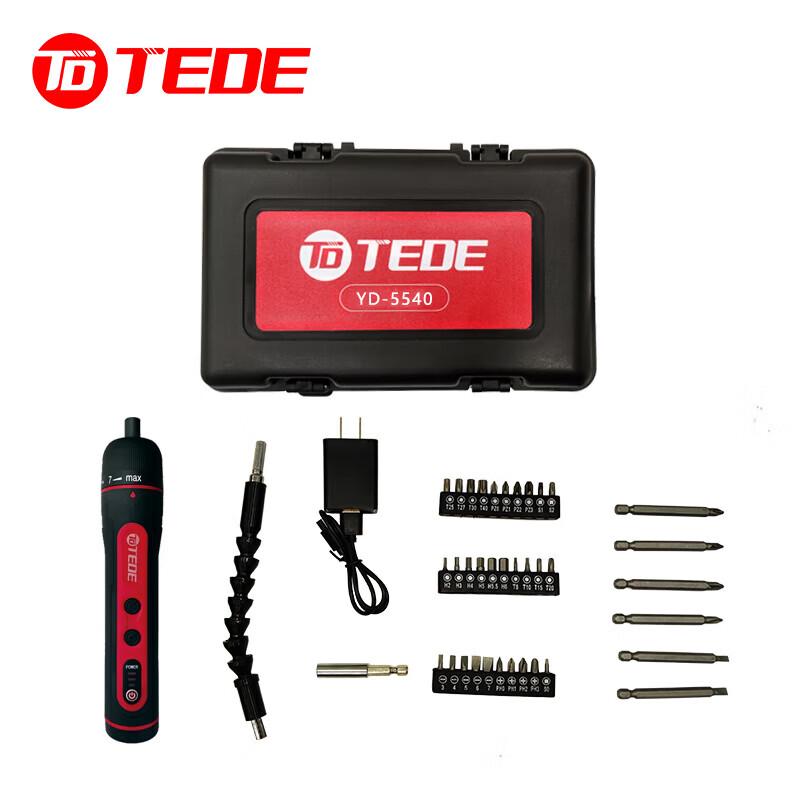 TEDE Cordless Electric Screwdriver 40-Piece Set
TEDE Cordless Electric Screwdriver 40-Piece Set