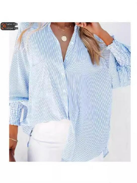 2023 Autumn Plus Size Striped Long-Sleeve Cardigan Shirt - Casual European & American Style XS рожевий
2023 Autumn Plus Size Striped Long-Sleeve Cardigan Shirt - Casual European & American Style XS рожевий