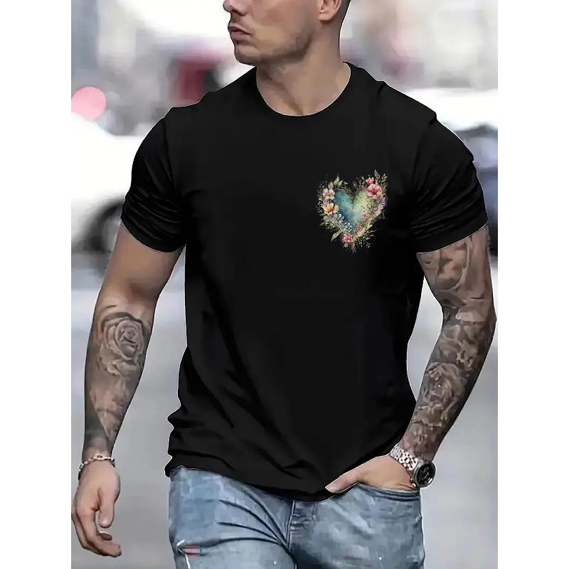 Fashionable, Elegant, and Minimalist Printed Men s Short-sleeve T-shirt - Featuring Heart-shaped Floral Patterns in Vibrant Colors, Exuding a Romantic 4XL
Fashionable, Elegant, and Minimalist Printed Men s Short-sleeve T-shirt - Featuring Heart-shaped Floral Patterns in Vibrant Colors, Exuding a Romantic 4XL