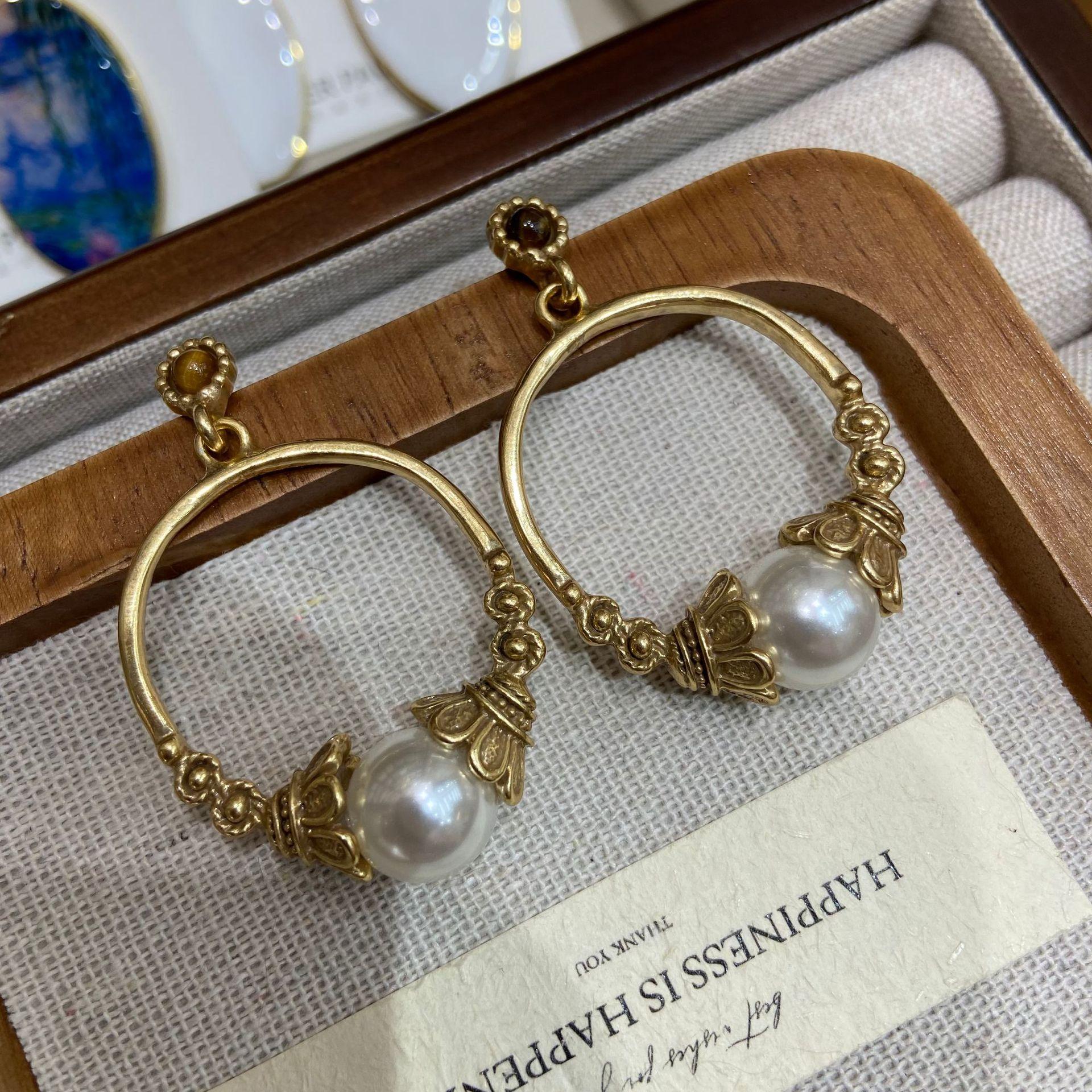 Vintage Russian Western Vintage Turquoise Pearl Circle Earrings
Vintage Russian Western Vintage Turquoise Pearl Circle Earrings