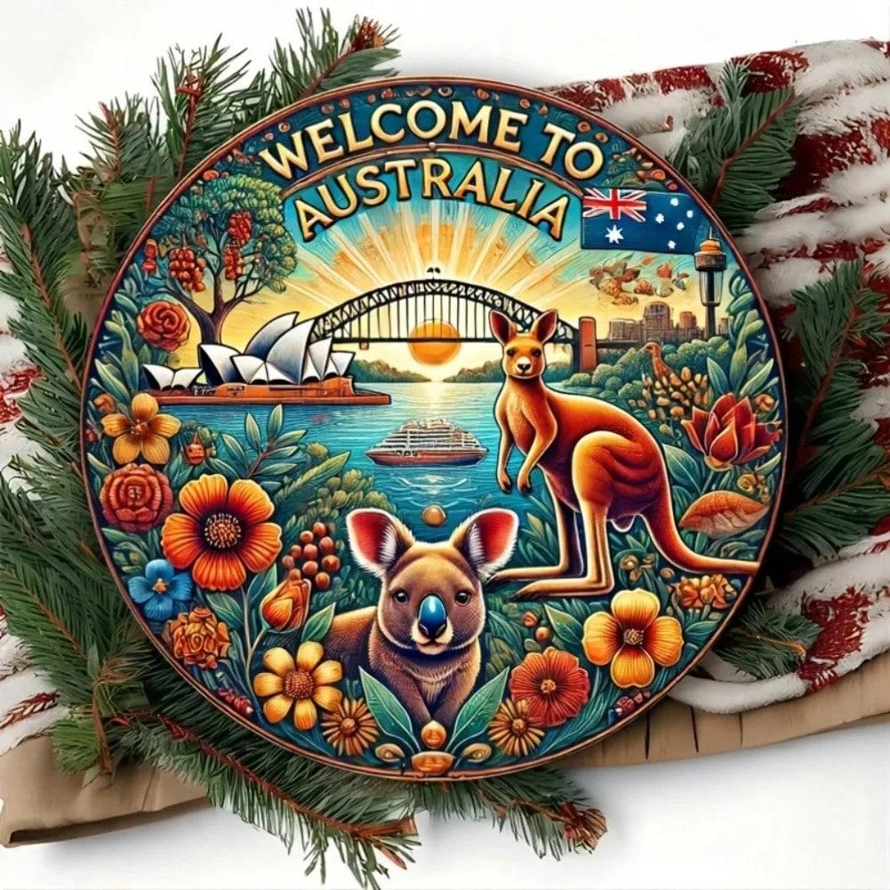 Vintage Australian Metal Wall Art Sign With Kangaroo and Landmarks Easy to Hang 20x20 різнокольоровий
Vintage Australian Metal Wall Art Sign With Kangaroo and Landmarks Easy to Hang 20x20 різнокольоровий