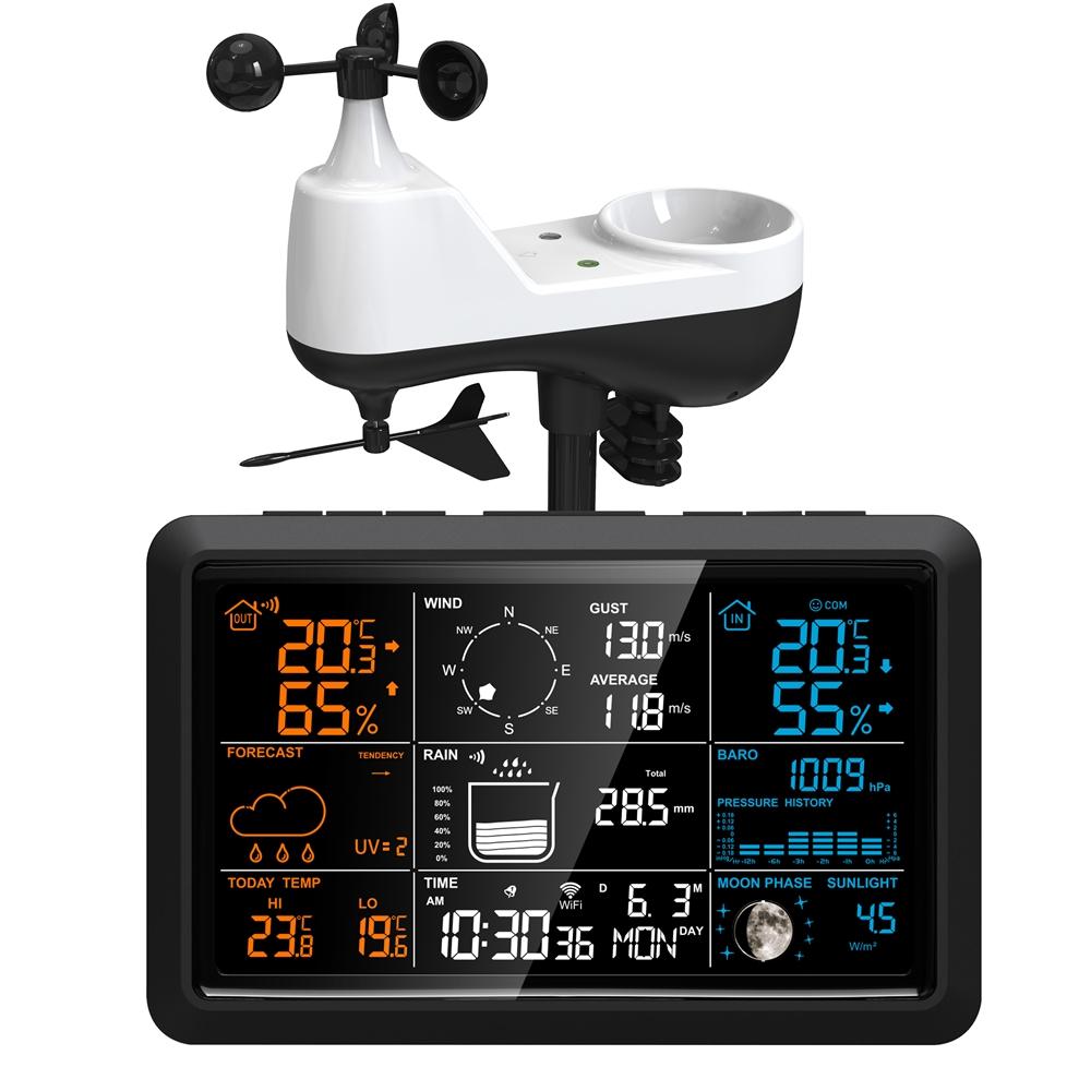 Tuya Wireless Weather Station Auto Alarm Clock Calendar Thermo-Hygro UV Sunlight Wind Rainfall Gauge Solar Panel Forecast Sensor чорний
Tuya Wireless Weather Station Auto Alarm Clock Calendar Thermo-Hygro UV Sunlight Wind Rainfall Gauge Solar Panel Forecast Sensor чорний