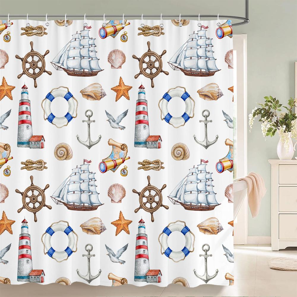 1 Pc Cartoon Children S Navigation Pattern Polyester Shower Curtain Waterproof Fabric,Bathroom Decorative Curtain With Hooks W60H190(CM)-1 Pcs
1 Pc Cartoon Children S Navigation Pattern Polyester Shower Curtain Waterproof Fabric,Bathroom Decorative Curtain With Hooks W60H190(CM)-1 Pcs