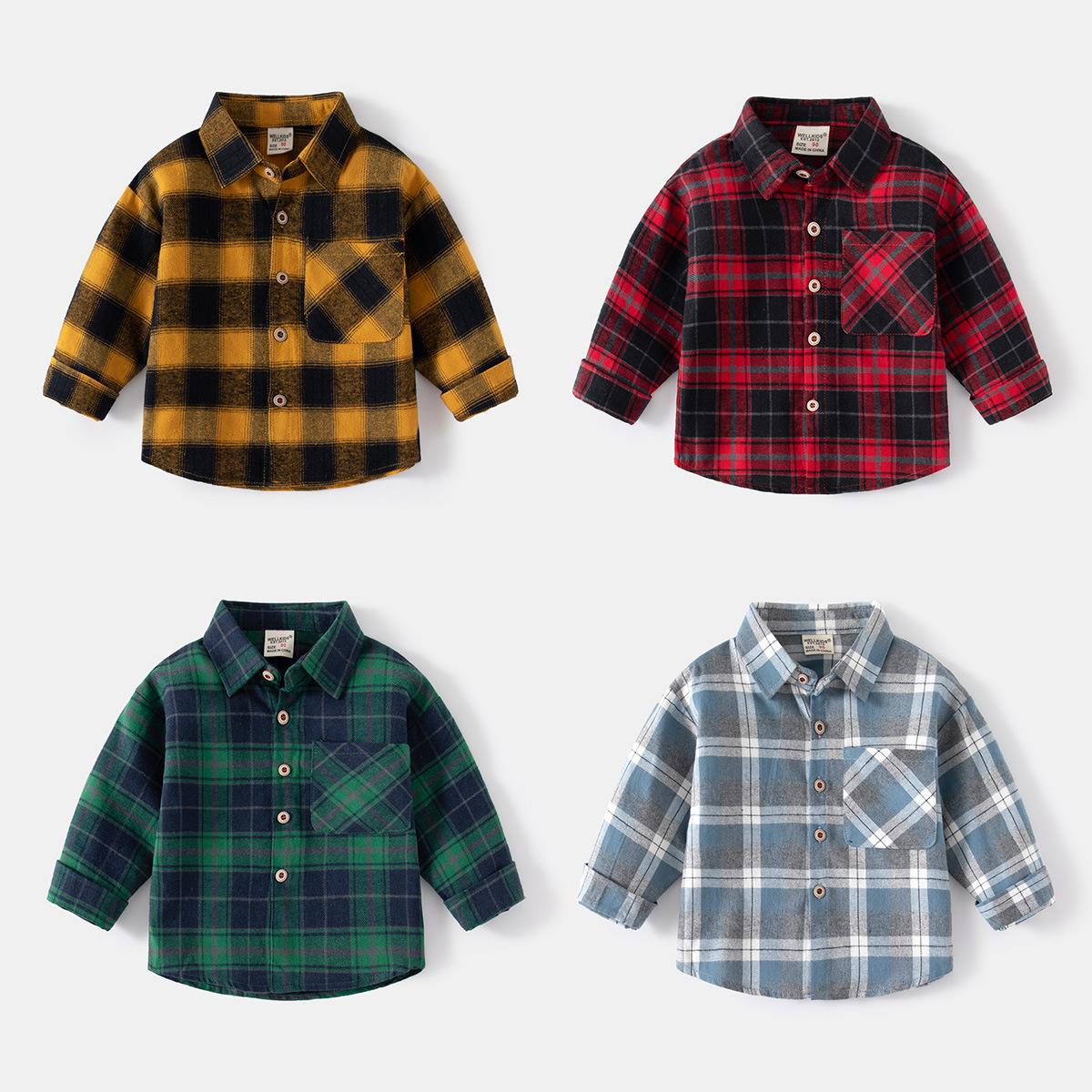 Korean Style Plaid Long Sleeve Cotton Shirt for Boys - Comfortable and Handsome Spring Turn-Down Collar Design 90 cm
Korean Style Plaid Long Sleeve Cotton Shirt for Boys - Comfortable and Handsome Spring Turn-Down Collar Design 90 cm