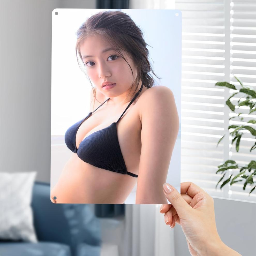 Hisun Tin Sign HD Metal Wall Art Alluring Asian Woman with WetLook Hair in Sexy Black Textured Bikini Top Standing in Bright Indoor Space with 20x30cm
Hisun Tin Sign HD Metal Wall Art Alluring Asian Woman with WetLook Hair in Sexy Black Textured Bikini Top Standing in Bright Indoor Space with 20x30cm