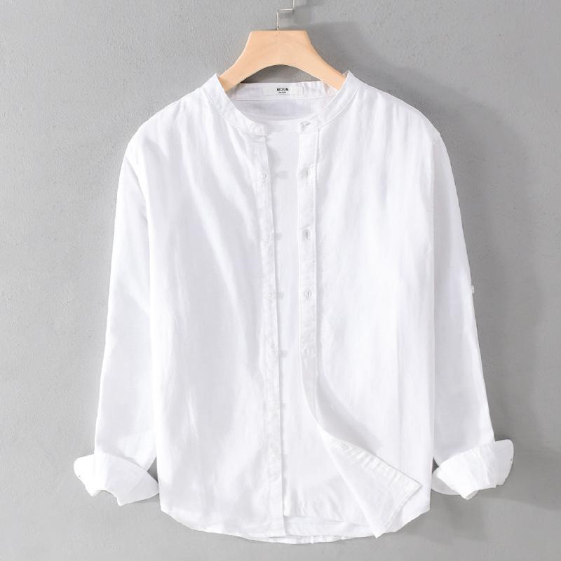 Рубашка с длинным рукавом и воротником-стойкой, мужская, повседневная, на весну и лето, 55 льна, 45 хлопка, однотонные мужские топы, универсальные M белый
Рубашка с длинным рукавом и воротником-стойкой, мужская, повседневная, на весну и лето, 55 льна, 45 хлопка, однотонные мужские топы, универсальные M белый