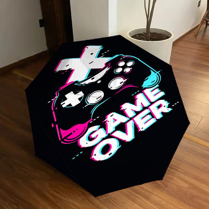 Game Over Video Game Controller Glitch Effect Automatic Opening Folding Umbrella with 8-Bone Iron Frame - Portable Design for Outdoor Use, F
Game Over Video Game Controller Glitch Effect Automatic Opening Folding Umbrella with 8-Bone Iron Frame - Portable Design for Outdoor Use, F