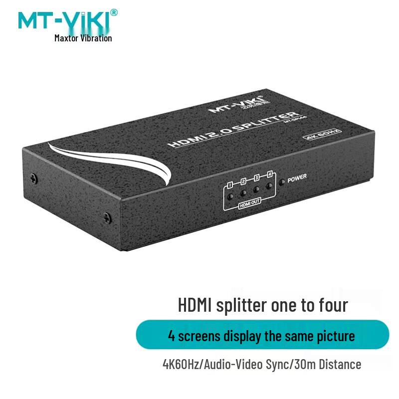 MT-viki HDMI 2.0 Splitter 1x4 4K 60Hz
MT-viki HDMI 2.0 Splitter 1x4 4K 60Hz