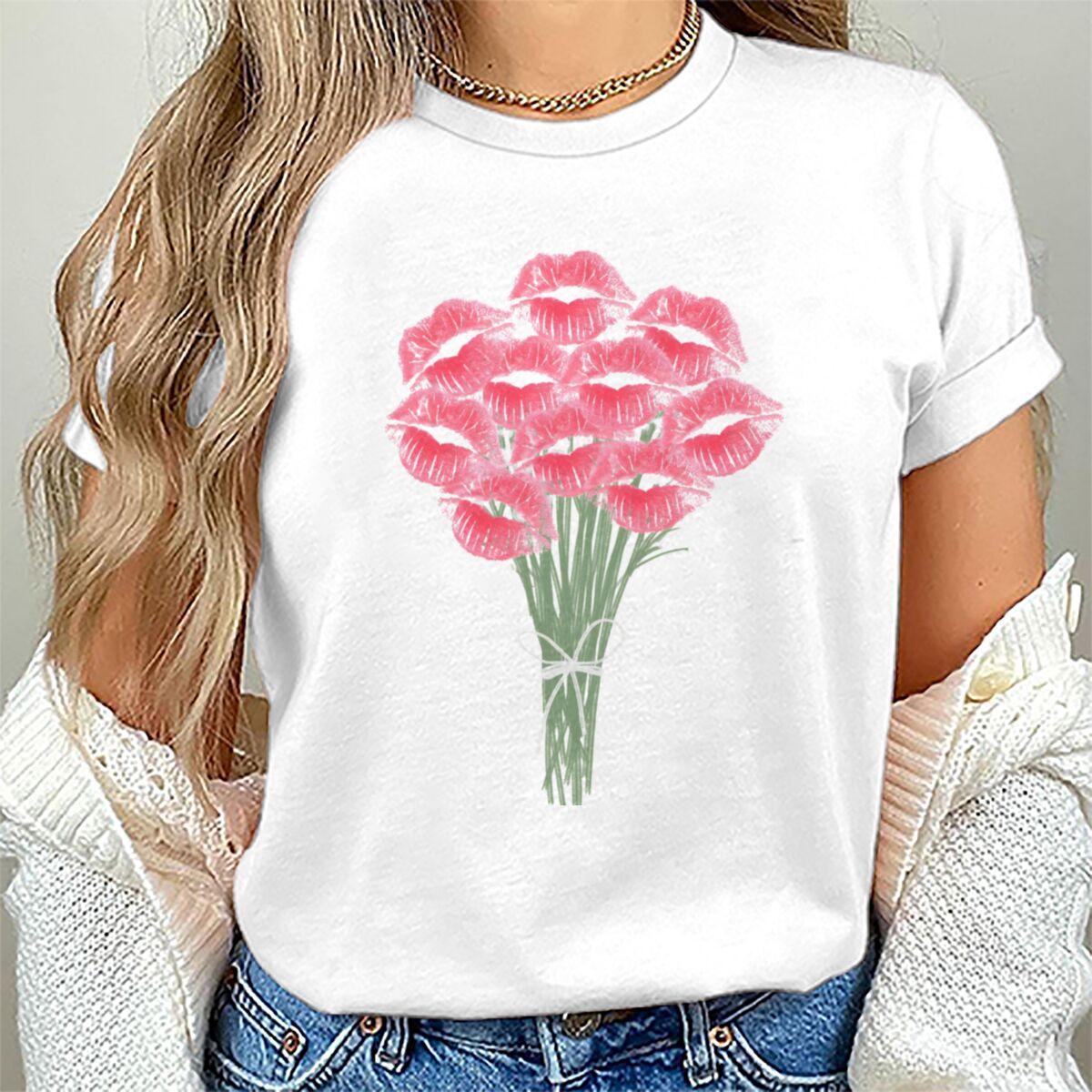 Pink Kisses Flower Bouquet Woman T-shirts Funny Lipstick Bouquet Design Printed Short Sleeve Crew Neck T Shirt Clothing XL
Pink Kisses Flower Bouquet Woman T-shirts Funny Lipstick Bouquet Design Printed Short Sleeve Crew Neck T Shirt Clothing XL