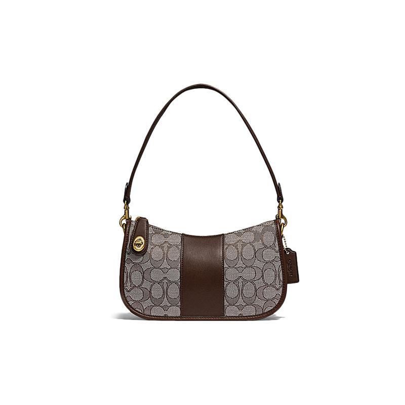 COACH shoulder bag Swinger vintage style signature turnlock fastener classic jacquard fabric and leather underarm mahjong handbag crossbody women s коричневий
COACH shoulder bag Swinger vintage style signature turnlock fastener classic jacquard fabric and leather underarm mahjong handbag crossbody women s коричневий