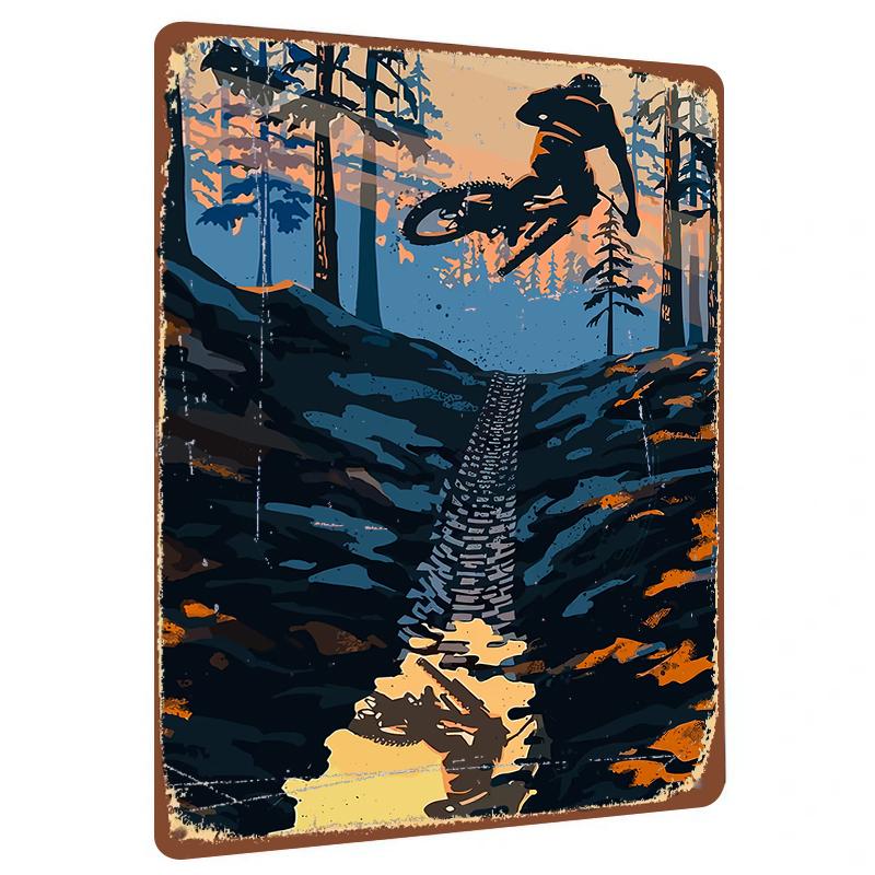 Silhouette of Mountain Biker Jumping in Forest Metal Iron Painting Home Wall Decor Off Road Sports Theme Wall Art 20x30cm(7.8x11.8inch)
Silhouette of Mountain Biker Jumping in Forest Metal Iron Painting Home Wall Decor Off Road Sports Theme Wall Art 20x30cm(7.8x11.8inch)