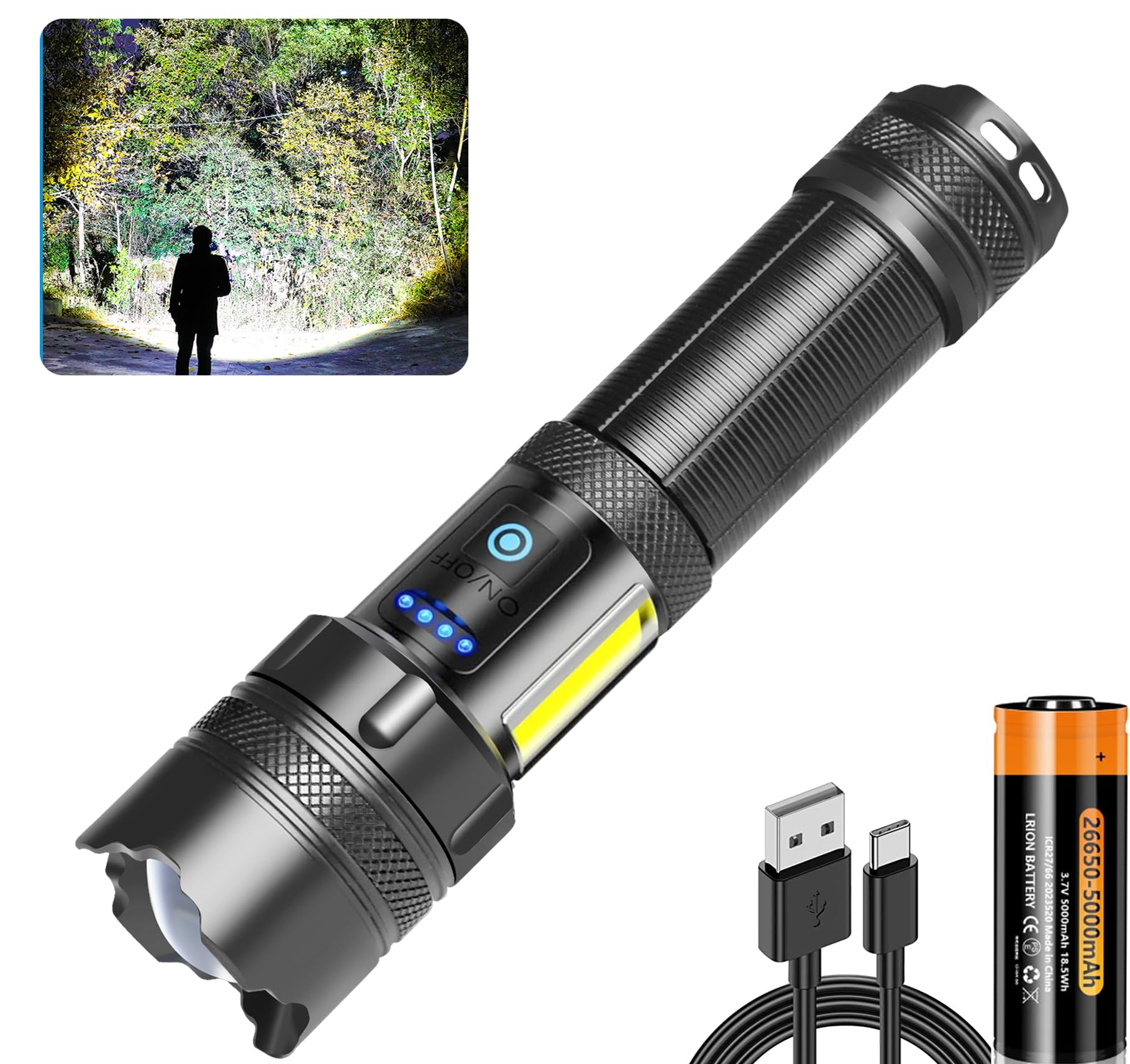 Super Long Distance LED Military Grade COB Work Super Handy USB White Red COB 7 Mode Zoom Remaining Level IP68 Aviation Grade Aluminum Outdoor
Super Long Distance LED Military Grade COB Work Super Handy USB White Red COB 7 Mode Zoom Remaining Level IP68 Aviation Grade Aluminum Outdoor