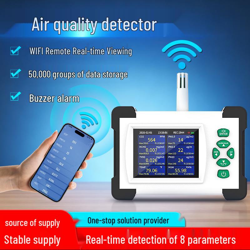 WiFi Home Air Quality Monitor: Portable, Professional, Multi-functional Formaldehyde & Gas Detector with Alarm 700PRO (Standard Version)
WiFi Home Air Quality Monitor: Portable, Professional, Multi-functional Formaldehyde & Gas Detector with Alarm 700PRO (Standard Version)