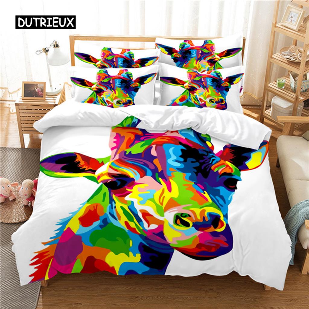 Комплект постельного белья для девочек и с единорогами, комплект пододеяльника, 3D постельное белье, цифровая печать, постельное белье размера «queen», модный дизайн EU single(135x200cm)