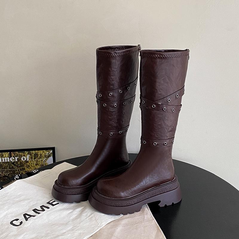 Winter Belt Buckle Women Knight High Boots Cosy Soft Leather Thick Heel Shoes Female Vintage Slim Long Booties De Muje 35
Winter Belt Buckle Women Knight High Boots Cosy Soft Leather Thick Heel Shoes Female Vintage Slim Long Booties De Muje 35