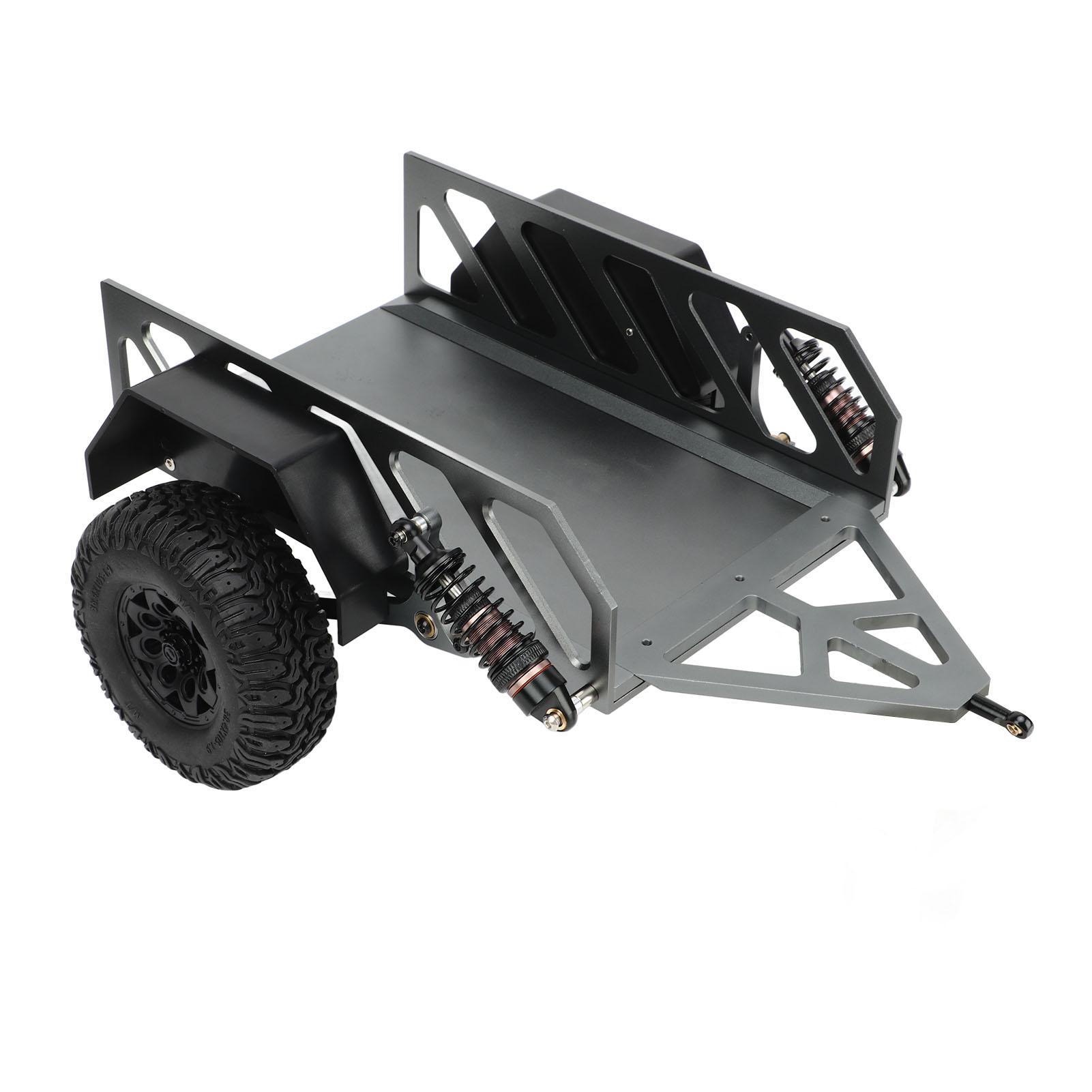 RC Car Trailer Simulation Aluminum Alloy RC Trailer Car Model with Rubber Tires for 1/8 1/10 RC Cars Titanium Color
RC Car Trailer Simulation Aluminum Alloy RC Trailer Car Model with Rubber Tires for 1/8 1/10 RC Cars Titanium Color