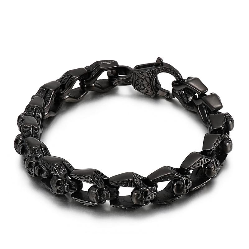 Kalen 13mm Gold/Black Color Skull Combination Bracelet Men s Chunky 316L Stainless Steel Jewelry Gothic Black Accessories Gift 21.5cm
Kalen 13mm Gold/Black Color Skull Combination Bracelet Men s Chunky 316L Stainless Steel Jewelry Gothic Black Accessories Gift 21.5cm