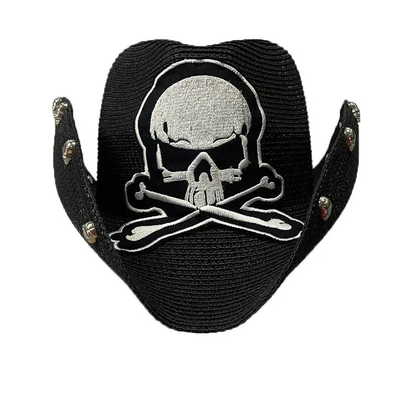 Black Paper Braided Cowboy Hat with Skull Decor for Festival Party, Unisex 54-57cm білий
Black Paper Braided Cowboy Hat with Skull Decor for Festival Party, Unisex 54-57cm білий