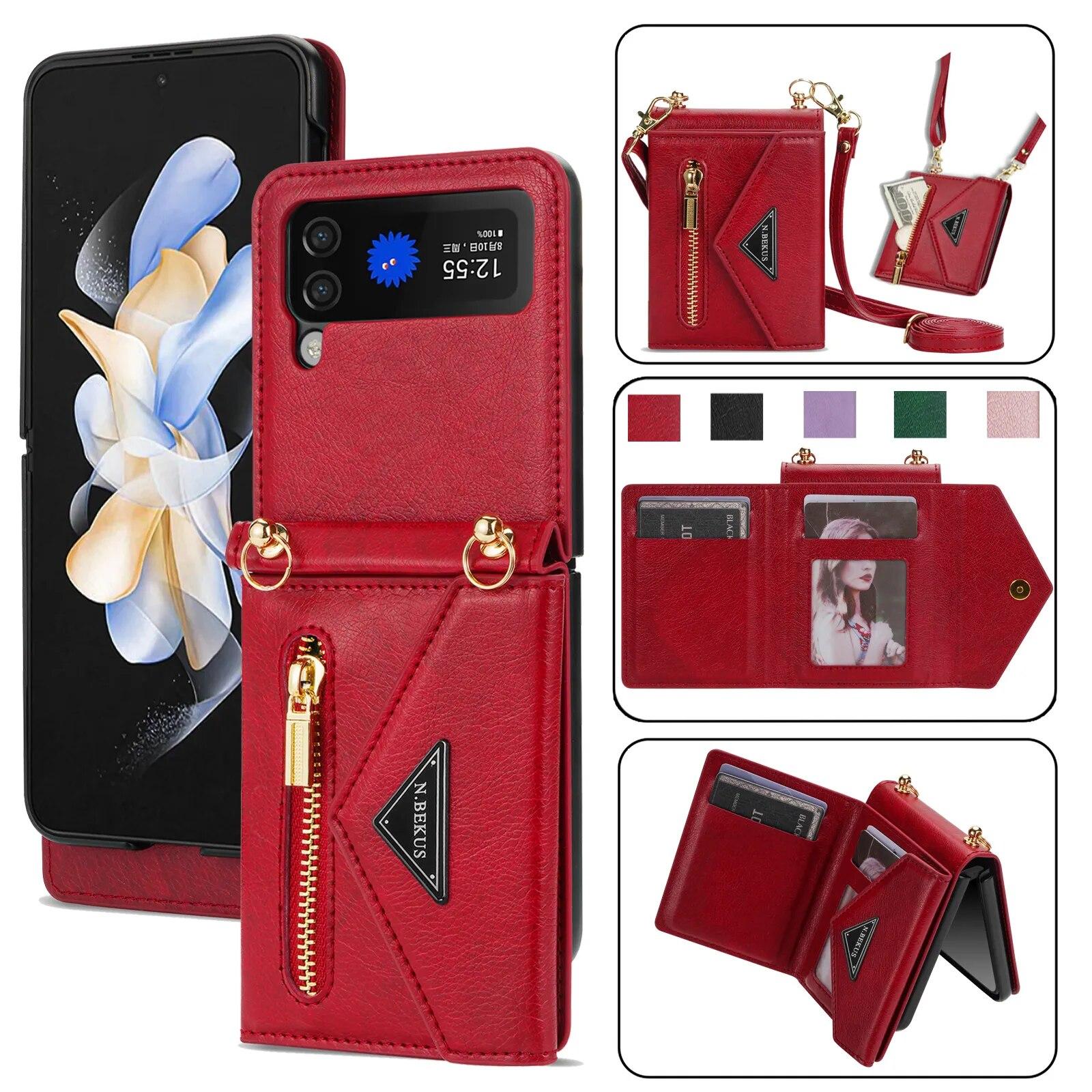 Crossbody Leather Wallet Phone Case For Samsung Galaxy Z Flip 5 4 3 5g Flip4 Flip5 Purse Cards Slot Holder Lanyard Strap Cover 
Crossbody Leather Wallet Phone Case For Samsung Galaxy Z Flip 5 4 3 5g Flip4 Flip5 Purse Cards Slot Holder Lanyard Strap Cover